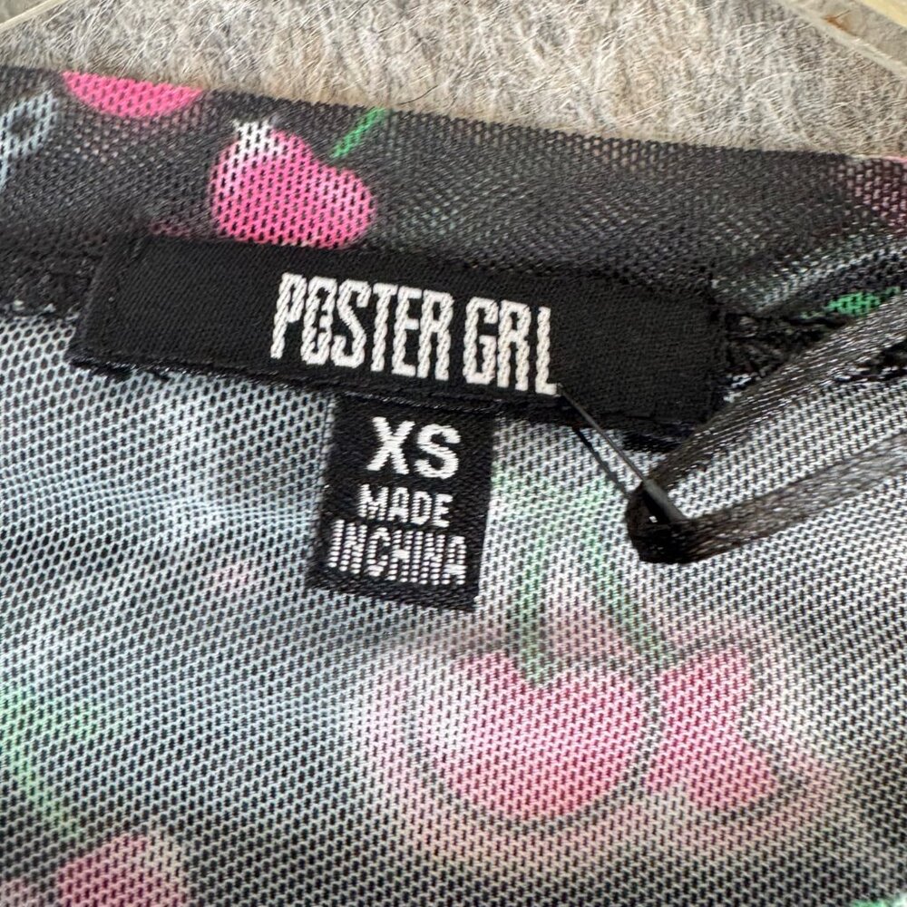 Dolls Kill Poster Girl Top Choose Your Cherry Baby T Ruched XS - Picture 3 of 8